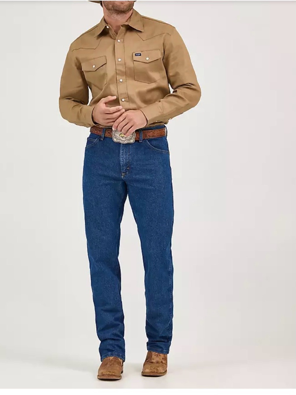 Wrangler Men's Blue Relaxed Straight Jeans